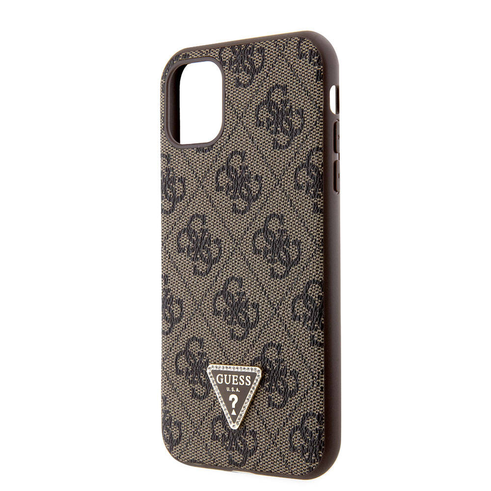 Guess iPhone 11 Kılıf Orjinal Lisanslı PU Deri Taşlı Üçgen Logo 4G Desenli Telefon Kılıfı - 19 Guess iPhone 11 Kılıf Orjinal Lisanslı PU Deri Taşlı Üçgen Logo 4G Desenli Telefon Kılıfı - 19